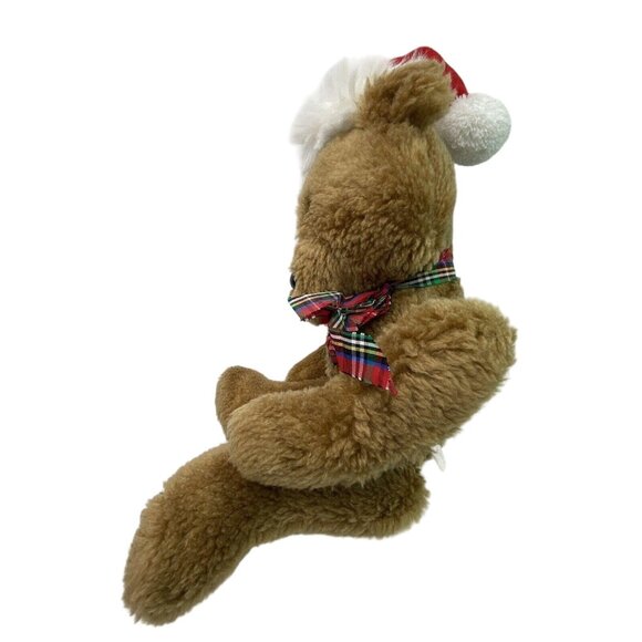 Vintage Hallmark 1984 Beau Bear Teddy Plush 14" Scruffy Christmas Santa Hat - Picture 4 of 8